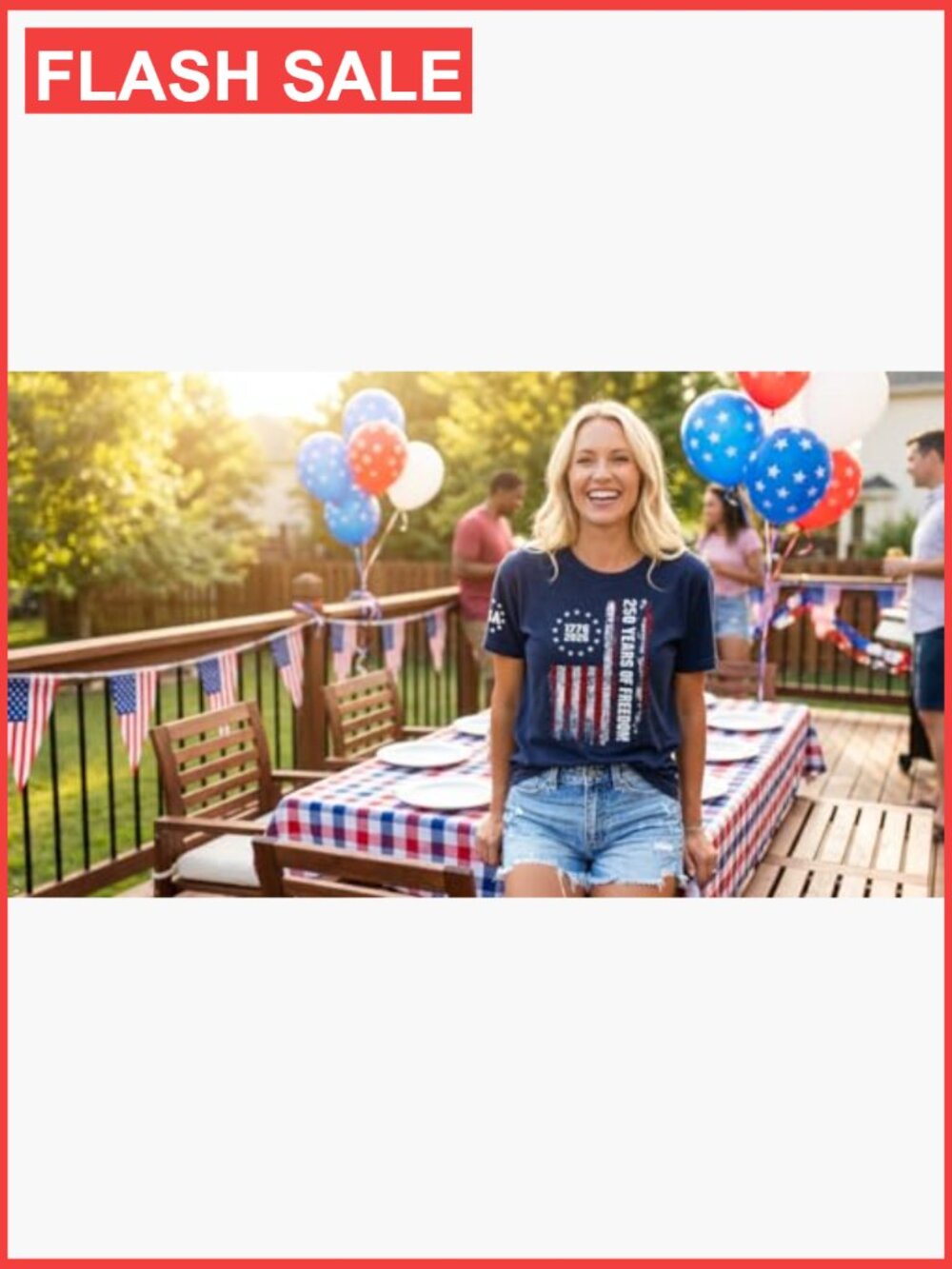 USA Flag Patriotic Graphic Tee Short Sleeve T-shirt - Picture 2 of 3